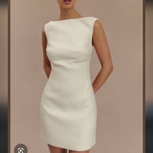 Angela Cream Bouclé Mini Dress
